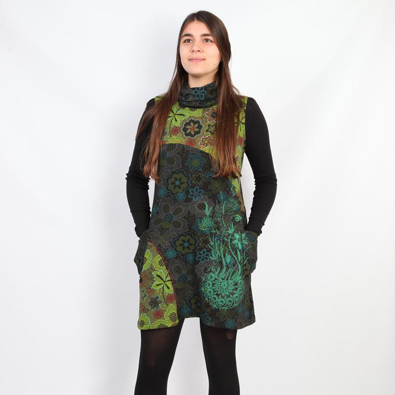 Sleeveless Funnel Neck Dress