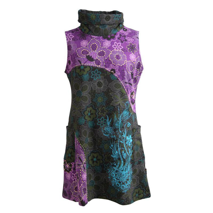 Sleeveless Funnel Neck Dress