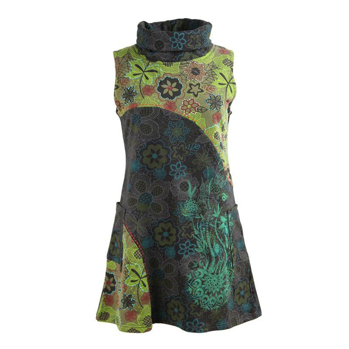 Sleeveless Funnel Neck Dress