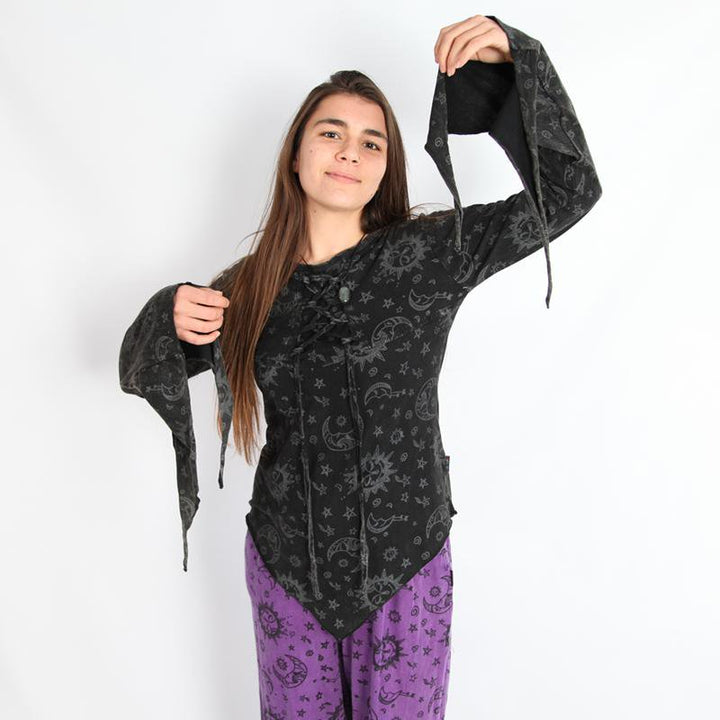 Split Cuff Laced Top