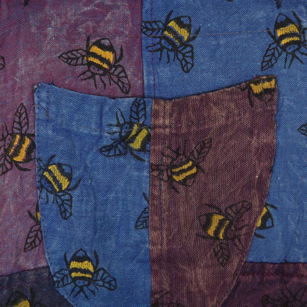 Patchwork Bee Print Dungaree Dress