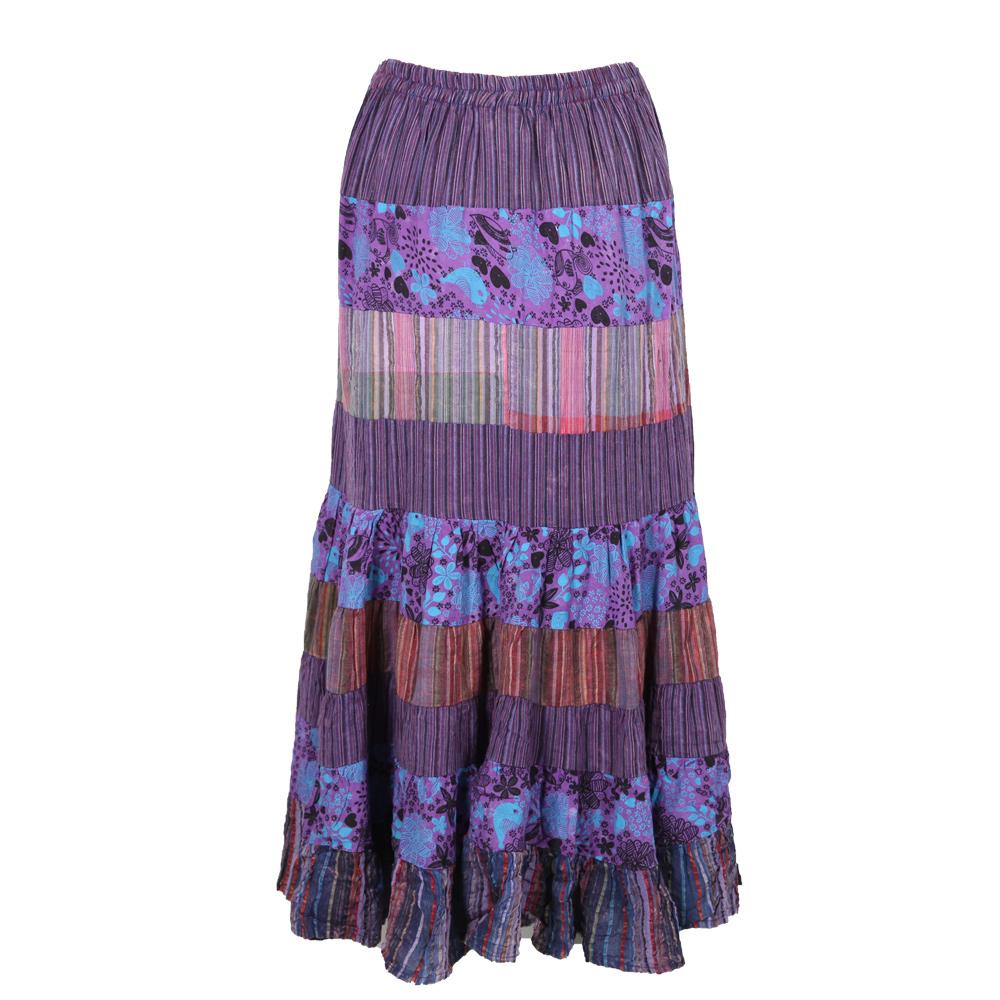 Purple Layered Maxi Skirt
