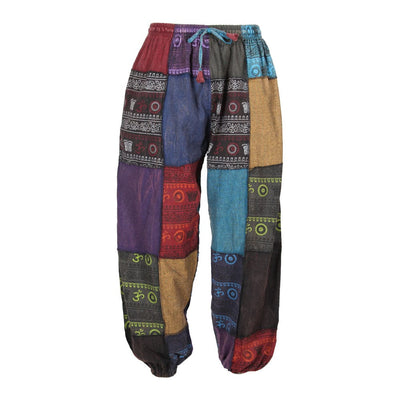 Men's Patchwork Printed Genie Pants