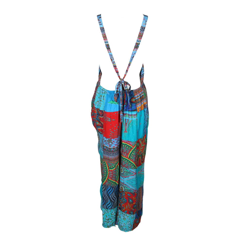 Backless Patchwork Dungarees
