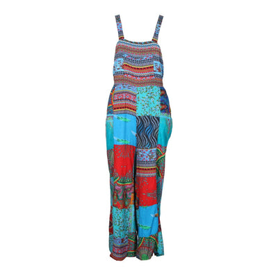 Backless Patchwork Dungarees