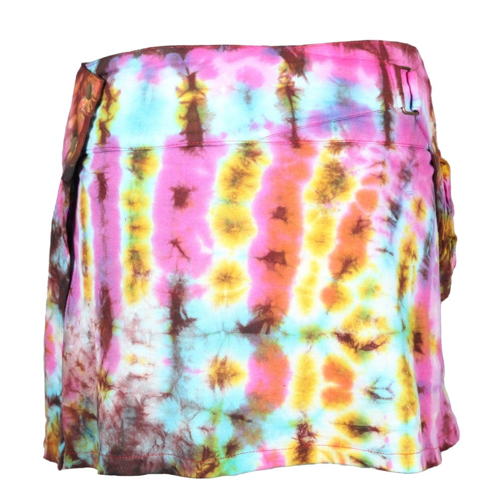 Tie Dye Embroidered Popper Skirt