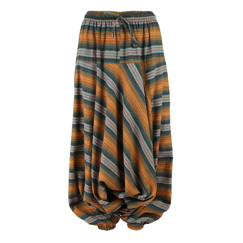 Kantha Stitch Drop Crotch Joggers
