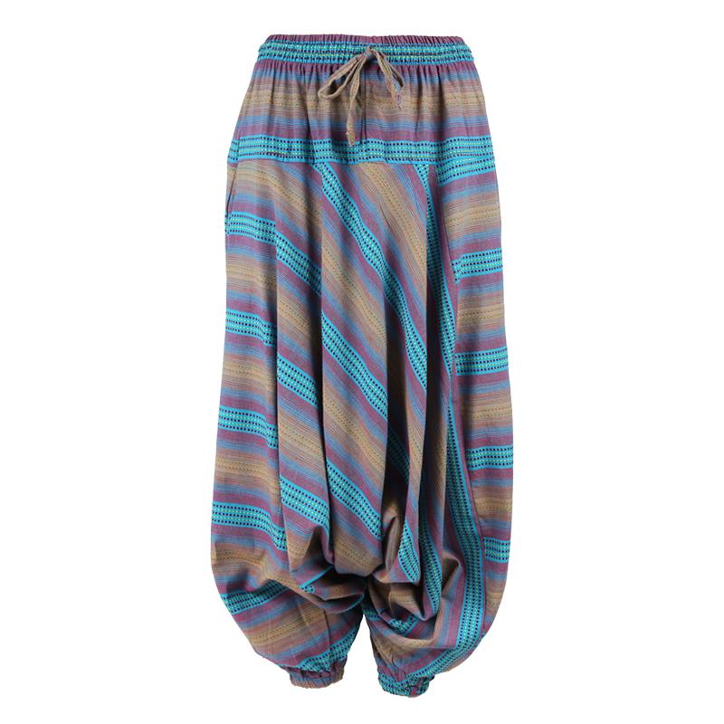 Kantha Stitch Drop Crotch Joggers