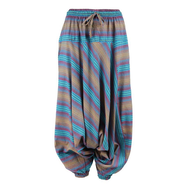 Kantha Stitch Drop Crotch Joggers
