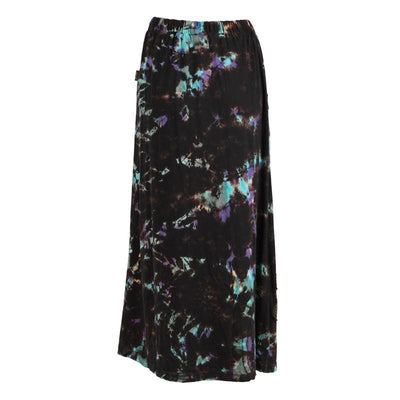 Tie Dye Flower Embroidered Maxi Skirt