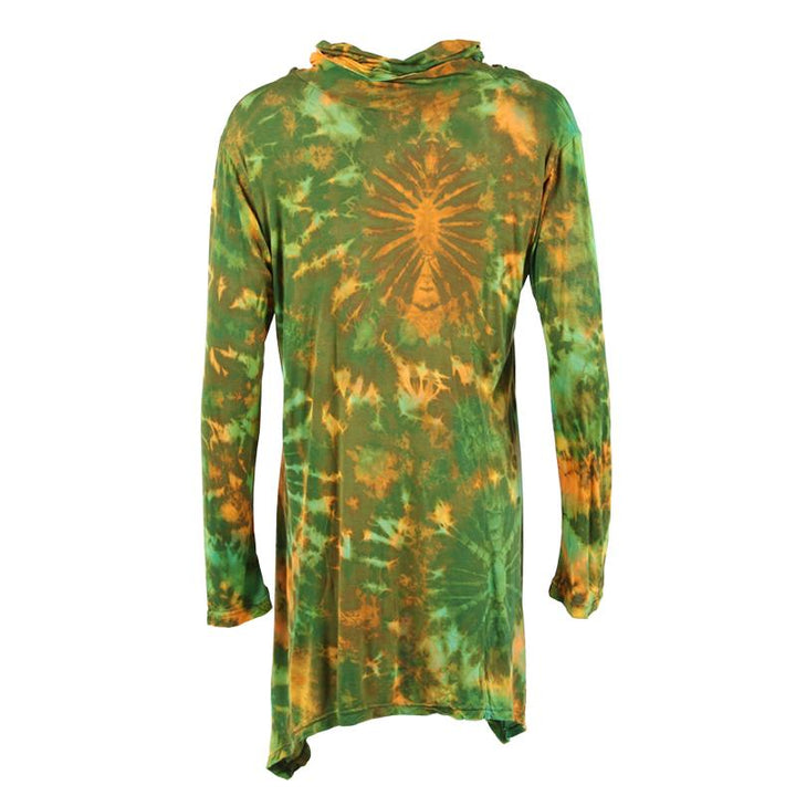 Long Sleeve Tie Dye Cowl Neck Dress