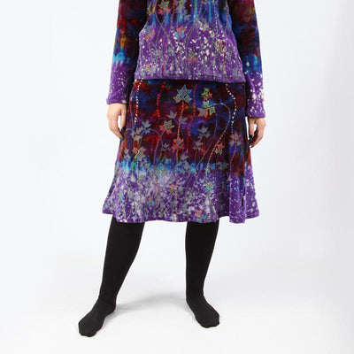 Purple Tie Dye Velvet Skirt