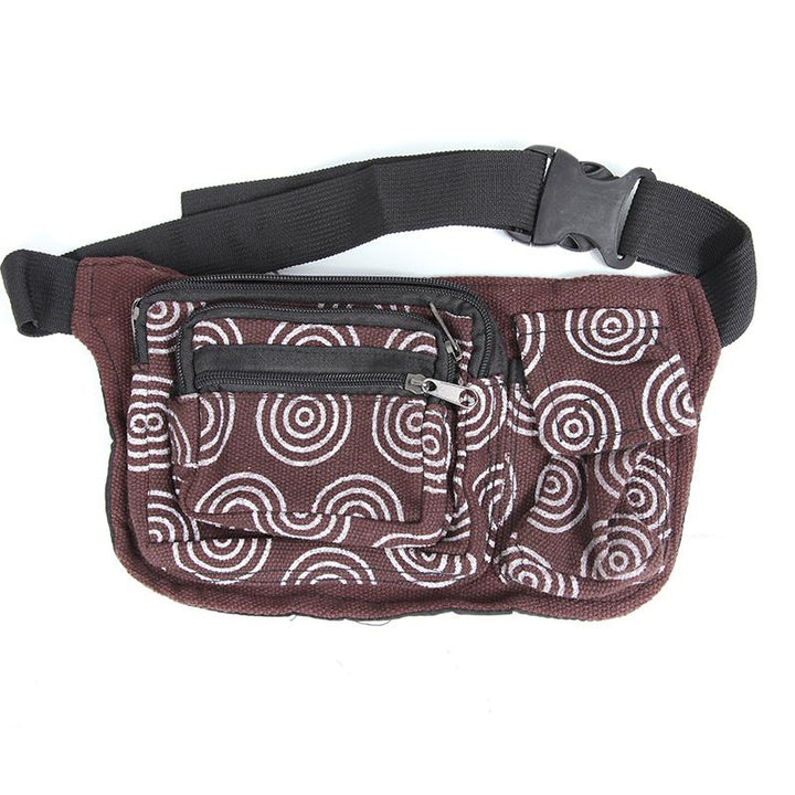 Spiral Pattern Hemp Hip Bag