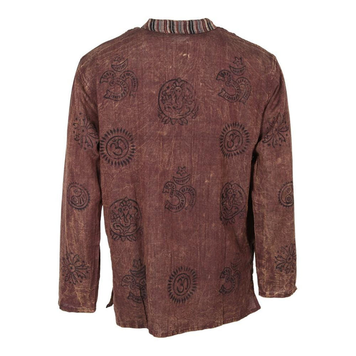 Oversized Block Print Grandad Shirt