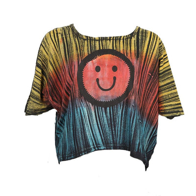Cropped Smiley Batwing Tee..