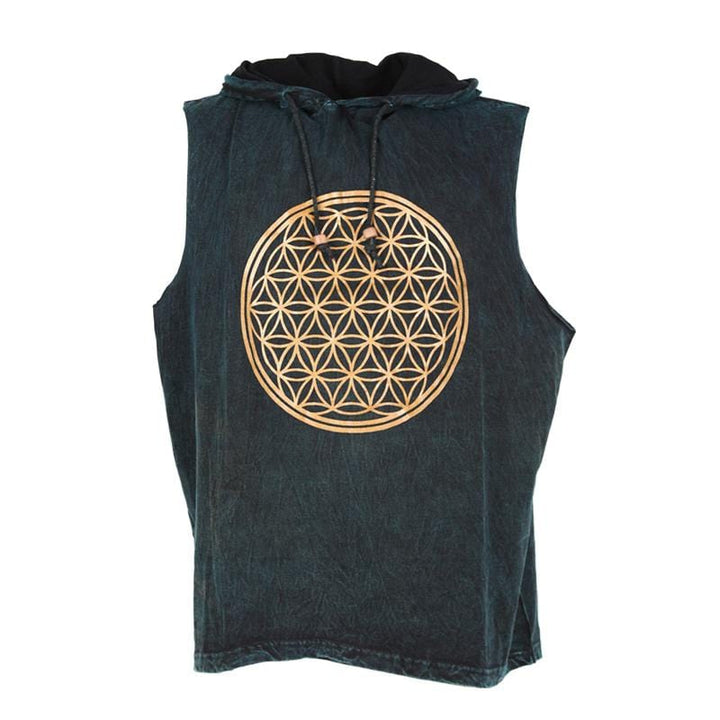 Flower Of Life Sleeveless Hoodie