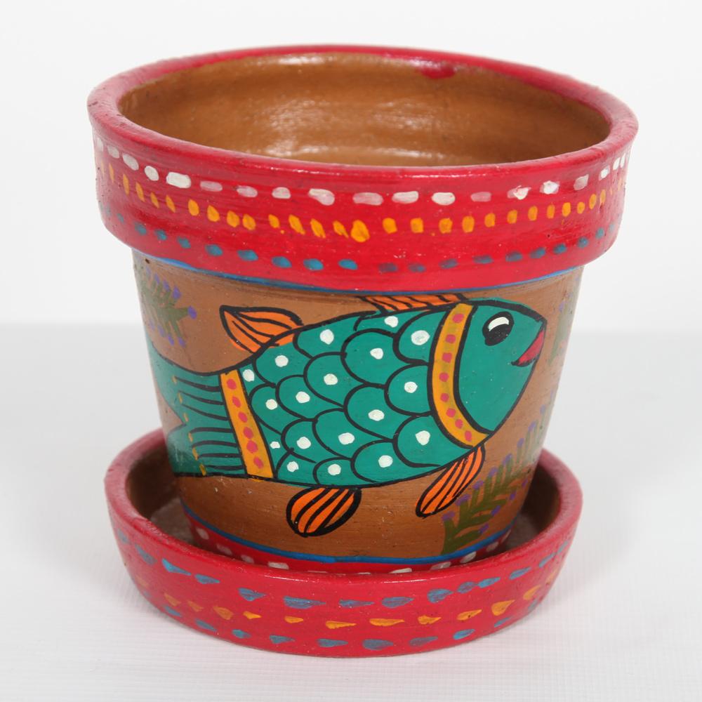 Mithila Plant Pot & Saucer