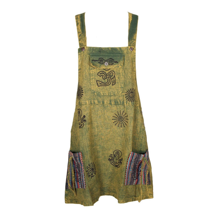 Stonewashed Pinafore Mini Dress