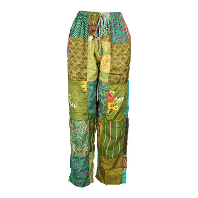 Patchwork Sari Drawstring Trousers