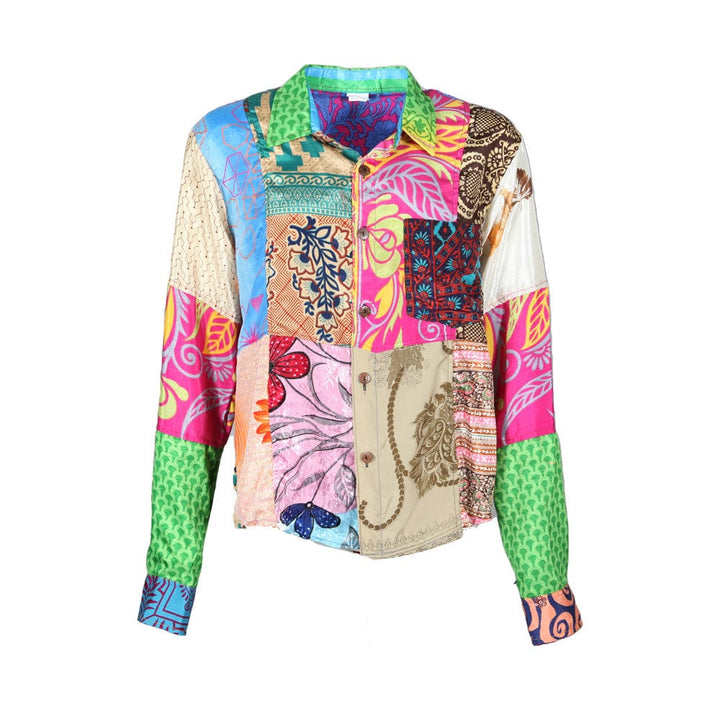Men's Sari Patchwork Shirt