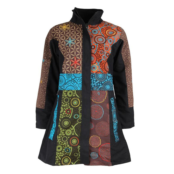 Mandala Funnel Neck Coat