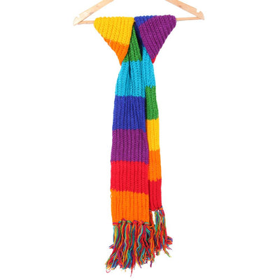Handmade Rainbow Knitted Scarf