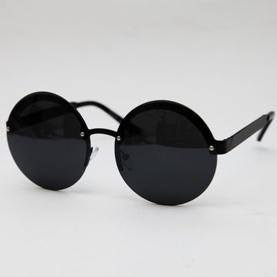 Oversized Rimless Round Sunglasses