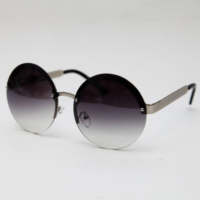 Oversized Rimless Round Sunglasses