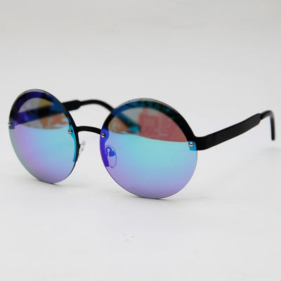 Oversized Rimless Round Sunglasses