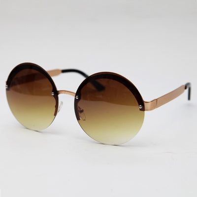 Oversized Rimless Round Sunglasses