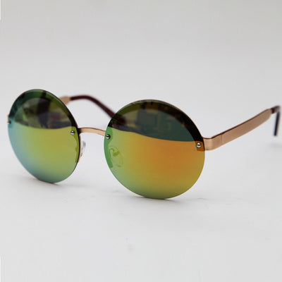 Oversized Rimless Round Sunglasses