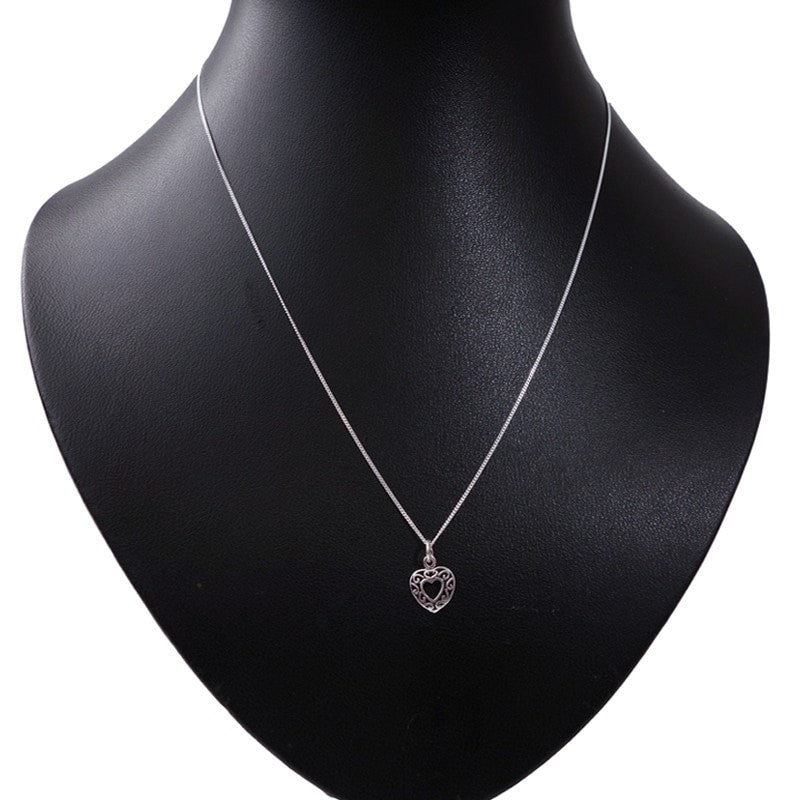Filigree Silver Heart Necklace