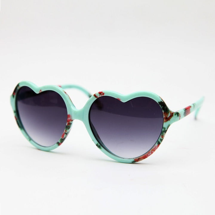 Flower Print Heart Sunglasses