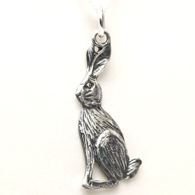 sterling silver hare necklace