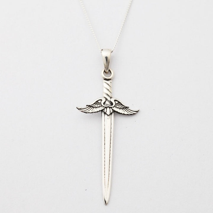 Silver Sword Pendant Necklace