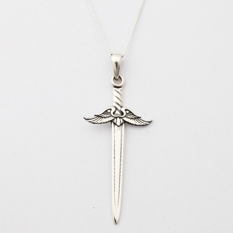 Silver Sword Pendant Necklace