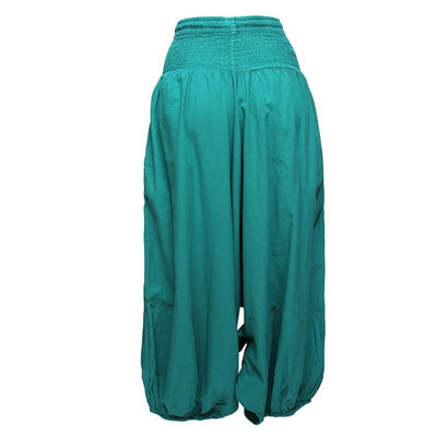 very low drop crotch baggy harem pants in teal