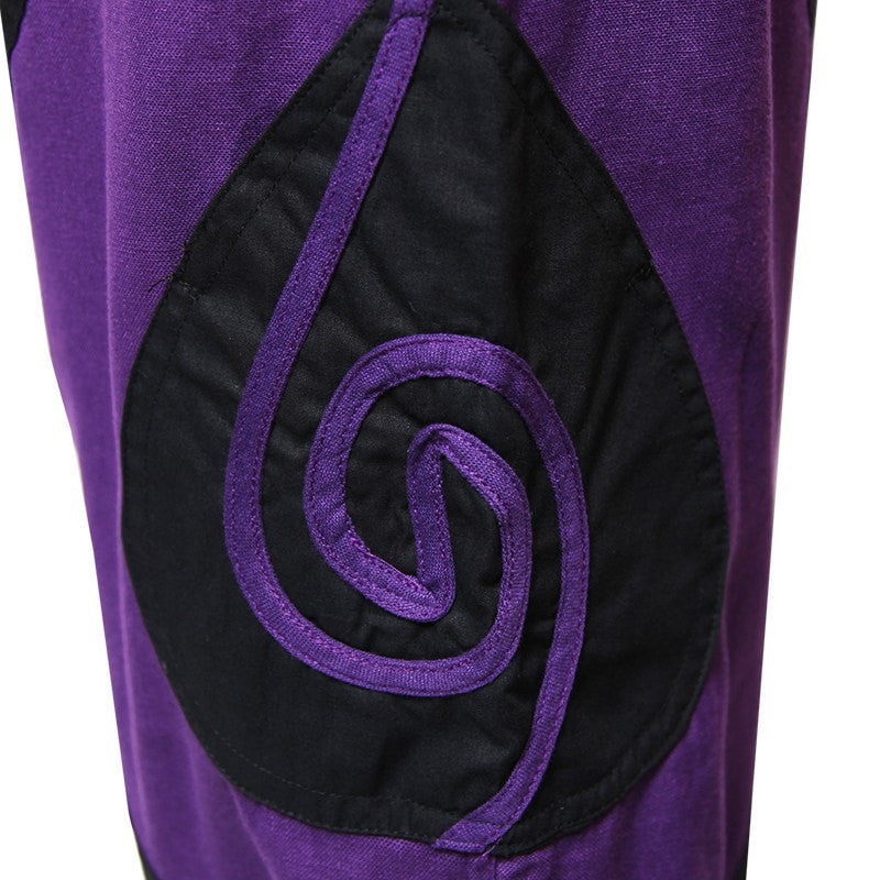 Spiral Harem Trousers Pants High Crotch - Purple, Close up spiral detail