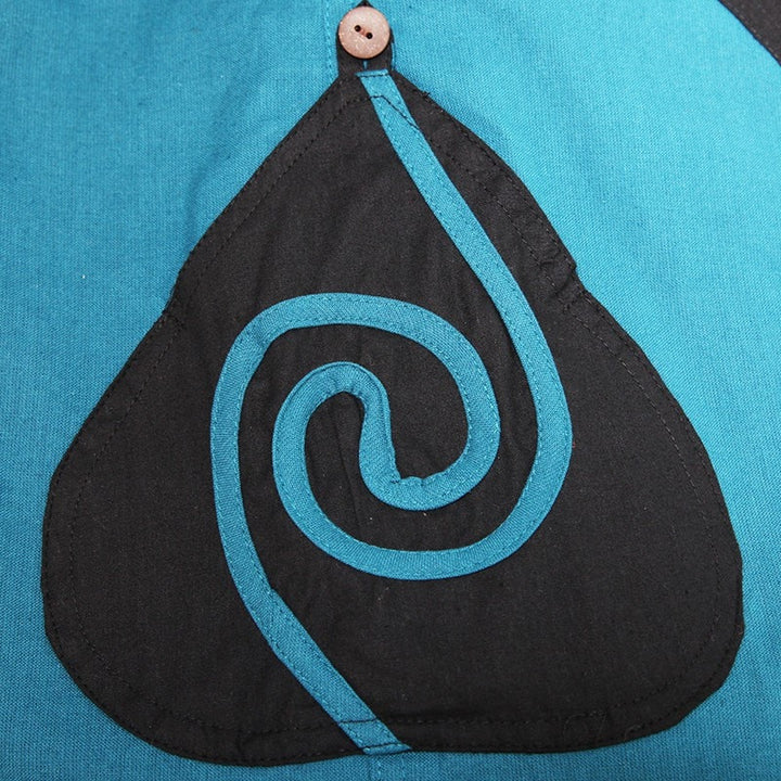 Spiral Harem Trousers Pants High Crotch - Blue, Close up spiral detail