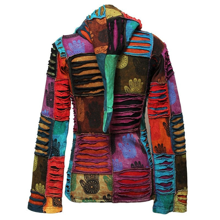 Colourful Rips & Hamsa Hoodie..