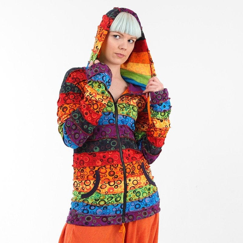 Bubble Print Rainbow Hoodie