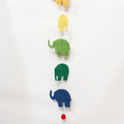Felt Elephant Hanging Garland