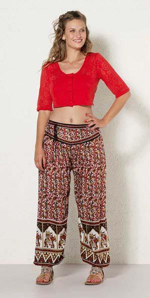 Floral Print Elephant Harem Pants