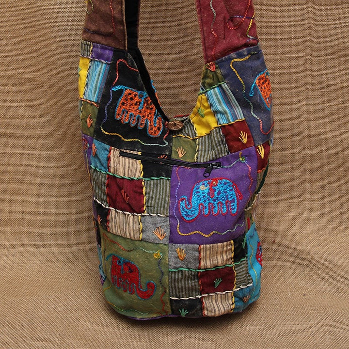 Gringo Patchwork Bag With Elephants