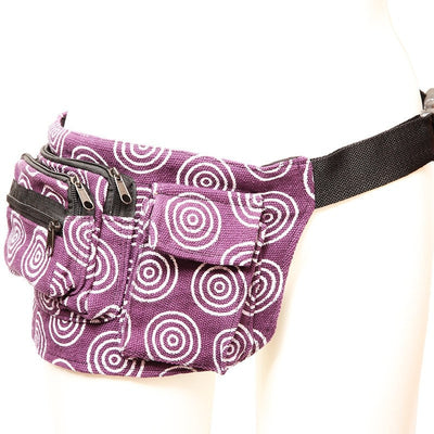Spiral Pattern Hemp Hip Bag