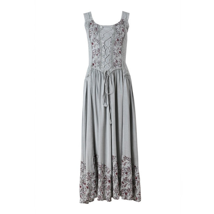 Lace Up Bodice Gypsy Maxi Dress