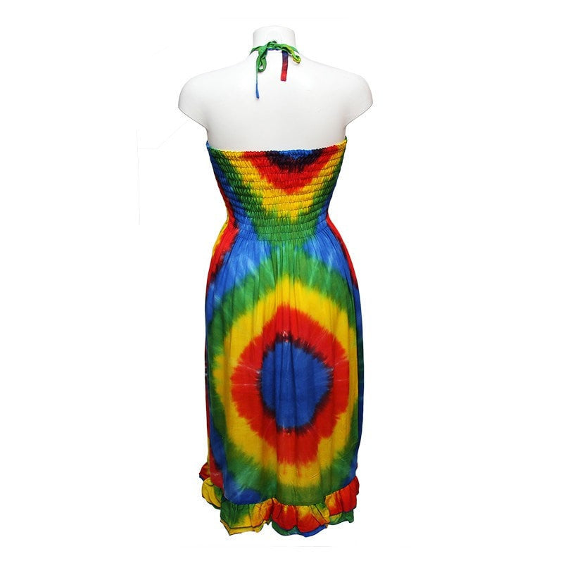 Rainbow Halterneck Bandeau Dress - Back view