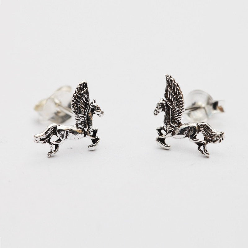 Silver Pegasus Studs Earrings..