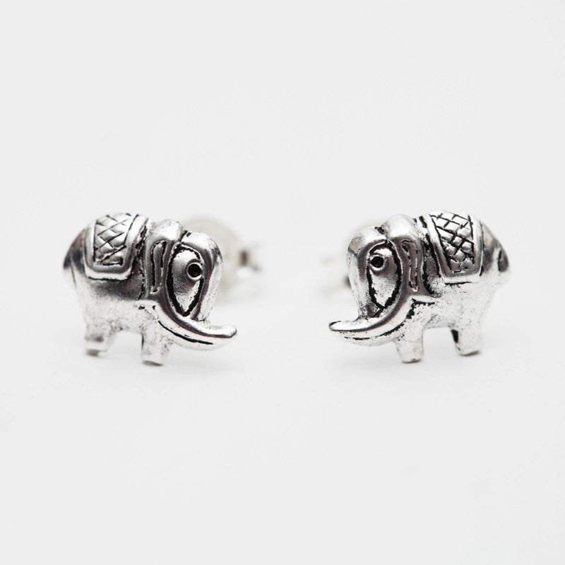 Indian Elephant Silver Studs..