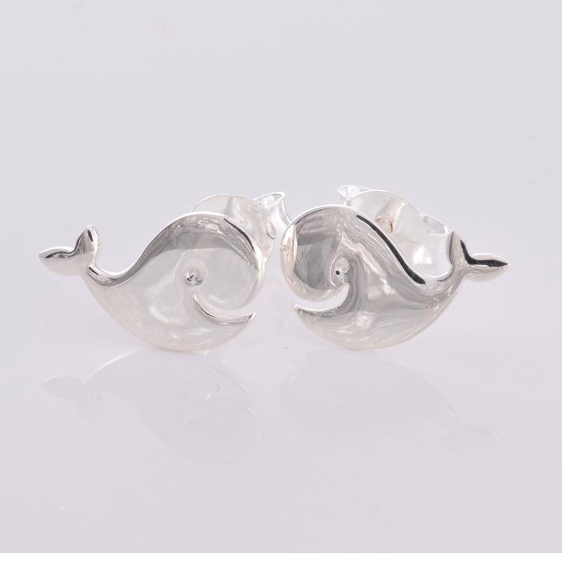 Whale Silver Ear Studs